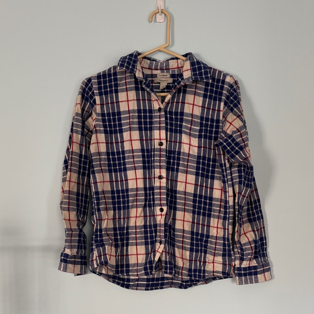 L.L. Bean Dress Buchanan Scotch Plaid Flannel Shirt